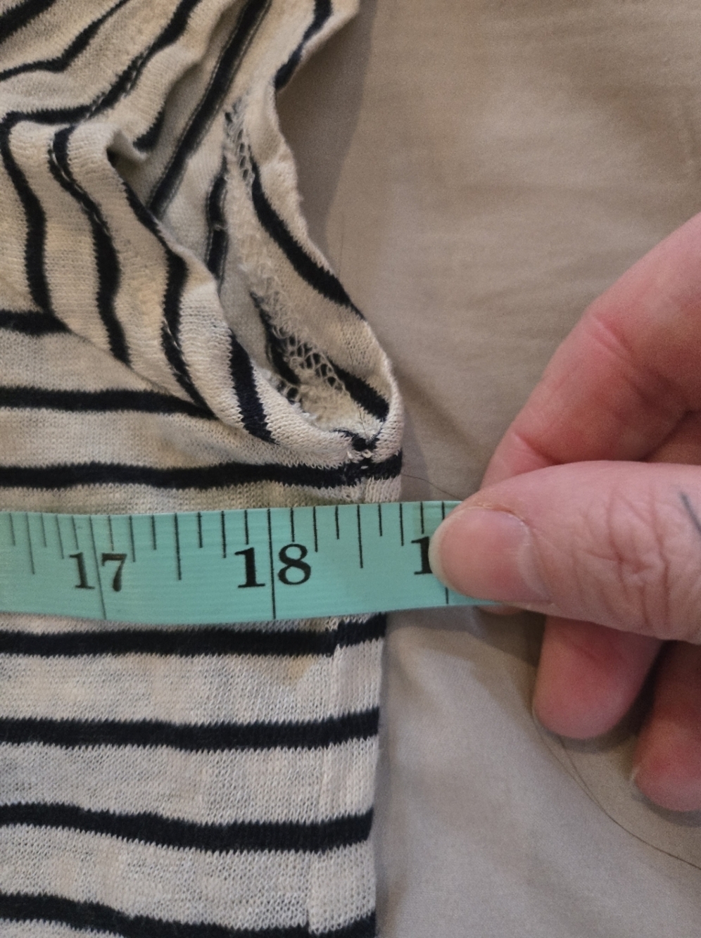 Joie | 100% Linen Tee with Navy Stripe Crewneck - Picture 5 of 7